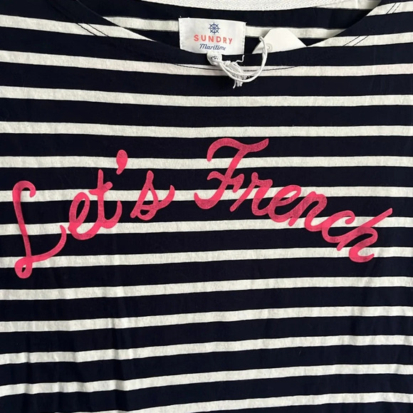 Sundry Maritime ‘Let’s French’ stripes 3/4 sleeve top - Picture 6 of 17